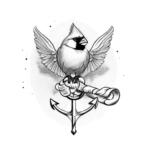 Cardinal Clutching A Globe In Ours Talons With An Anchor