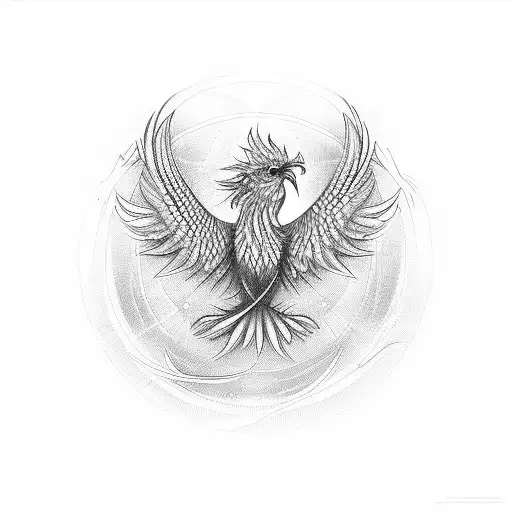 Phoenix In Circle Geomatrics