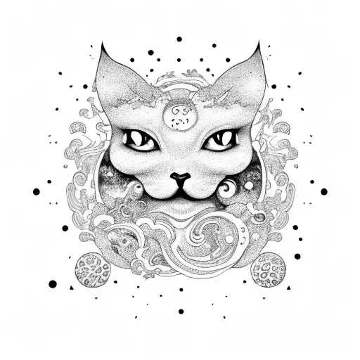 A Whimsical Cookie Shinobu Surrounded By Swirling Galaxy Patterns And Cosmic Elements