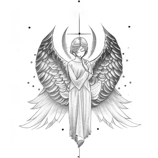 Half Sleeve With Angel Wings