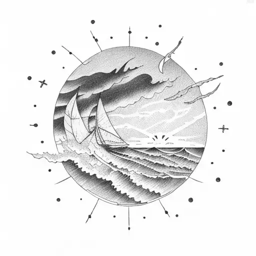 Sunset Time Hope Sea Wind Night Sky