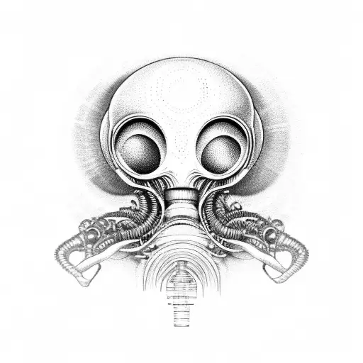 Alien Looking Through A Microscope