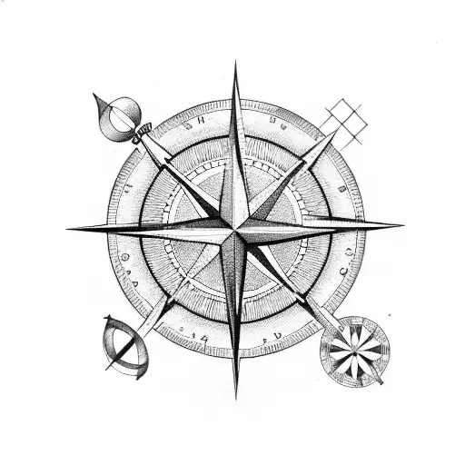 Compass Rose And Rudder