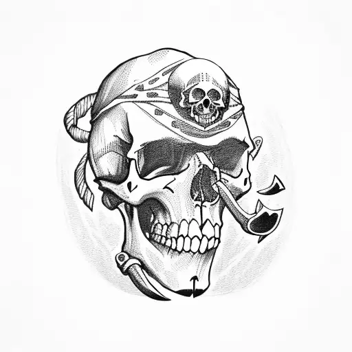 Skulls With Pirate Hatchet
