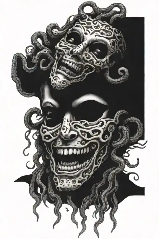 Medusa Gorgon In A Ghostface Mask