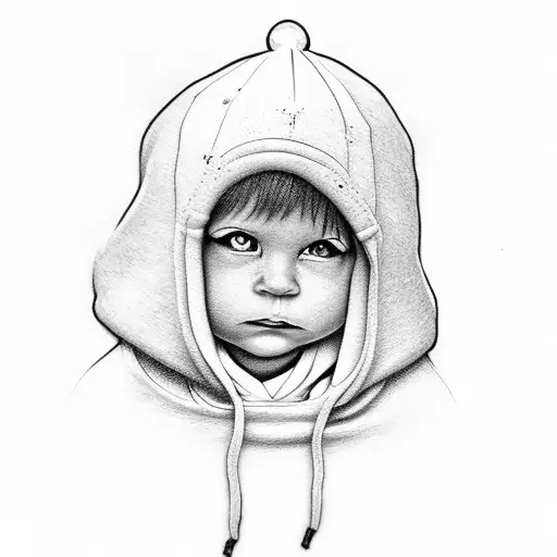 Little Boy Who Is Invisible Who Walks And Who Has A Hat And A Sweatshirt