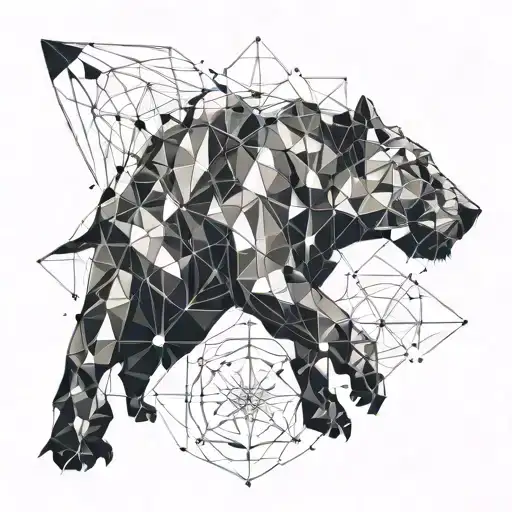 Geometric Engineering Blueprint Incorporating Animal Silhouettes