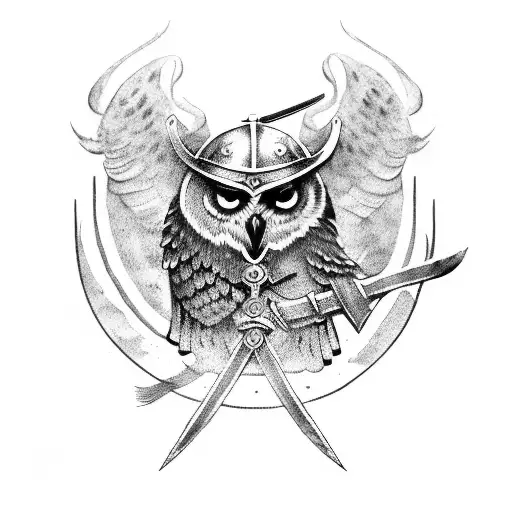 Viking Soldier Holding Owl