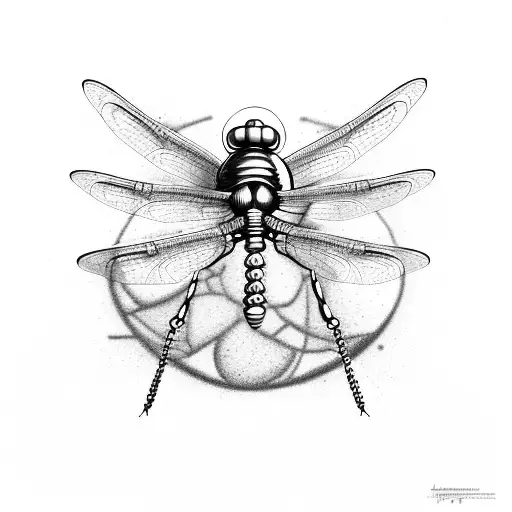Mechanical Dragonfly Steampunk Drawing
