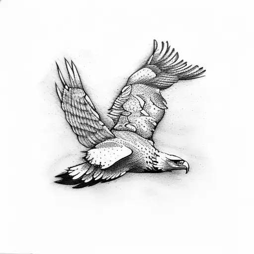 A Tattoo Of An Eagle Flying Over A Map Of The World