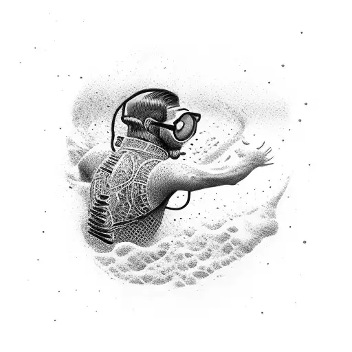 Man Diving In Deep Water