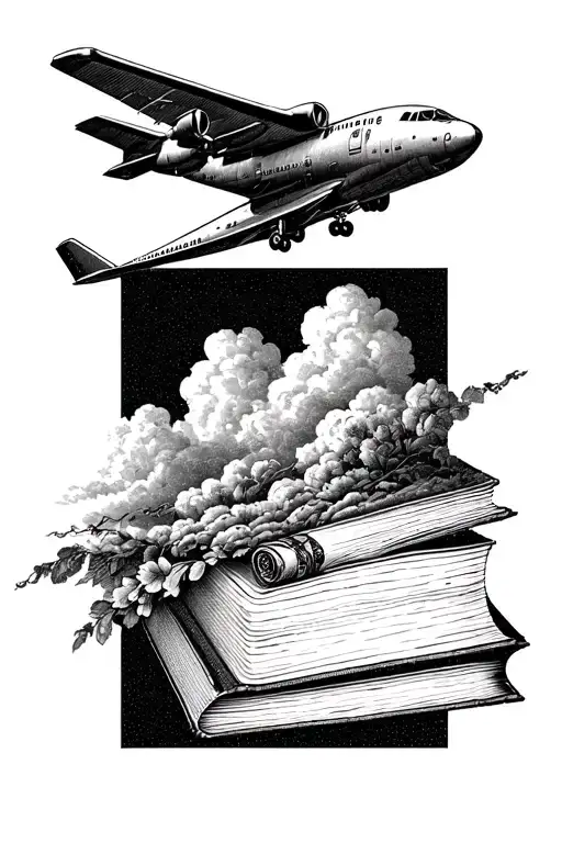 Book And Aeroplane Circling