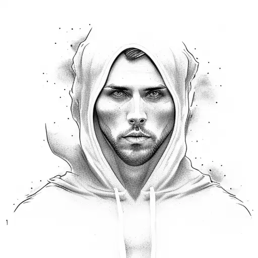 Tom Of Findland Inspired Bare Chested Guy Waering A Red Hoodie