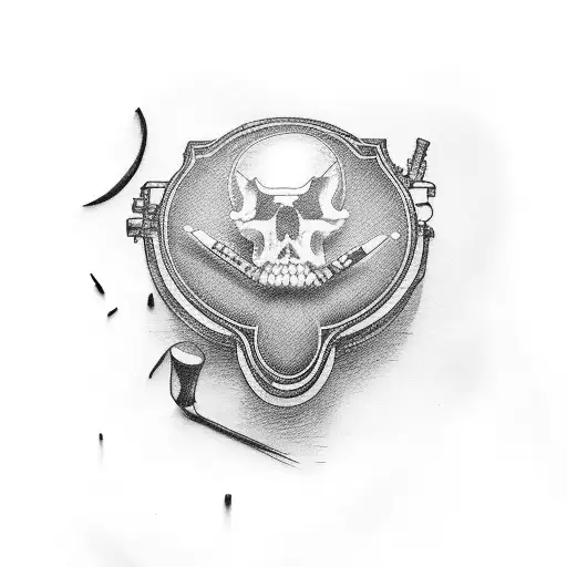 Guitar Body With Head Of Cigarette