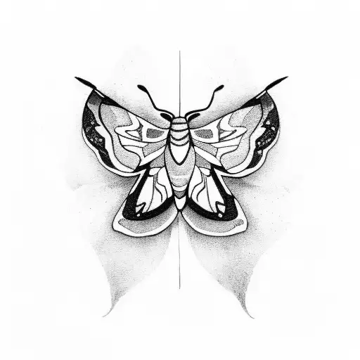 Moth With Open Wings