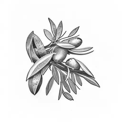 Olive Branch With The Word Olive