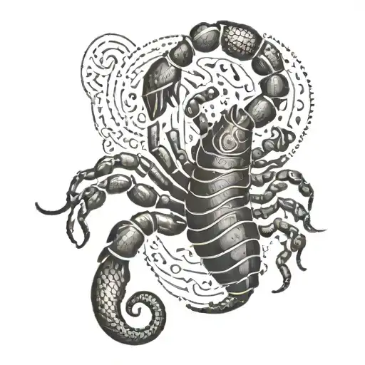 A Scorpion With Musical Symbols Incorporated Into Its Design
