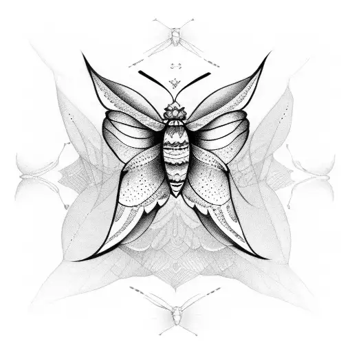 Moth With Open Wings