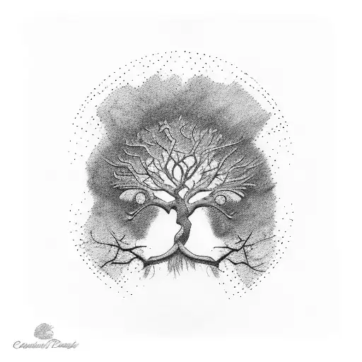 Oak Tree Branch With Cardinal