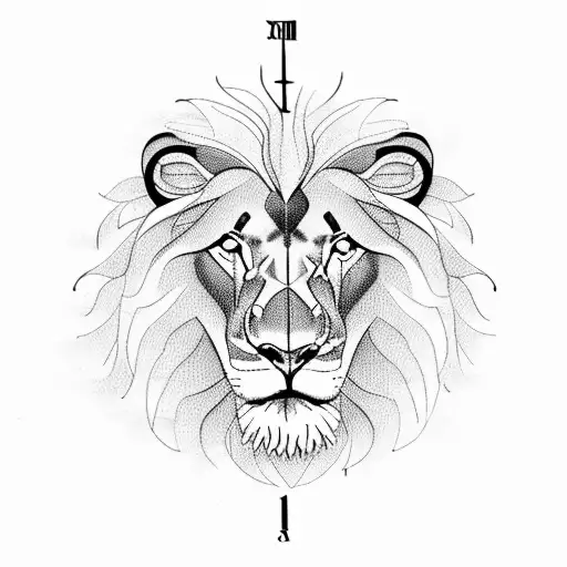 Lion With Clock And Flower