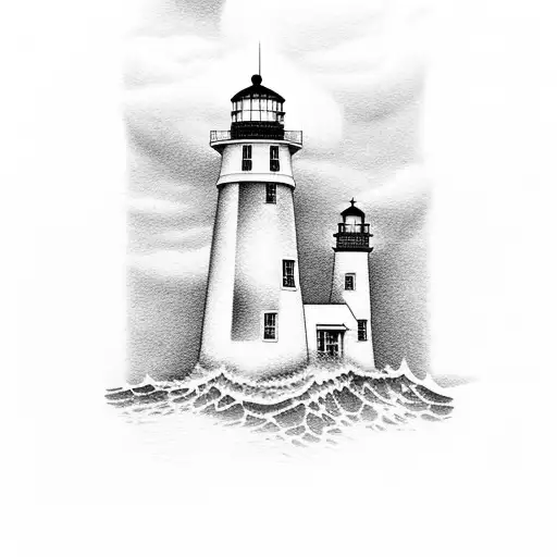 Lighthouse Near Ocean During A Storm