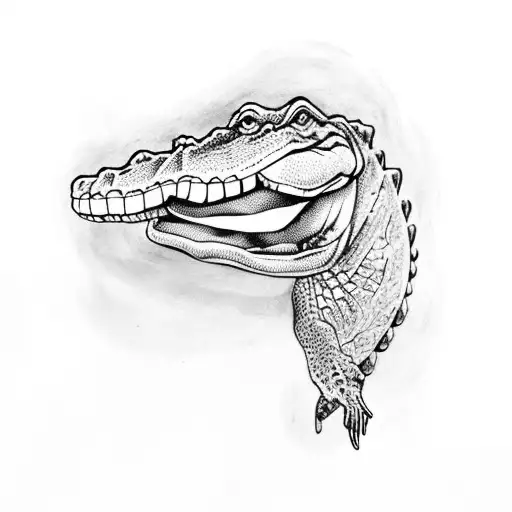 Alligator Half Man Has Angel Wing