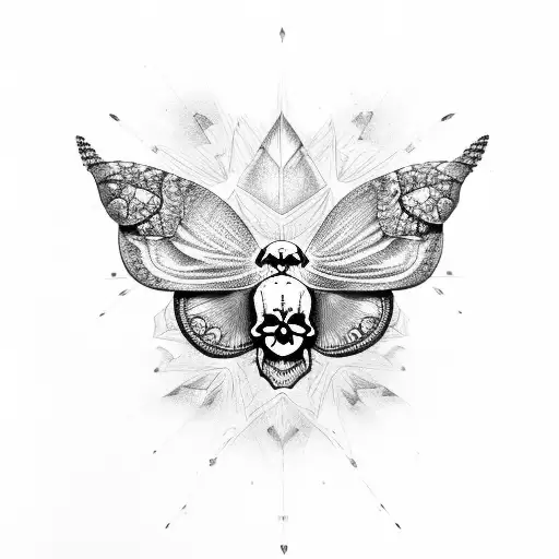 Skull Moth With Crystals
