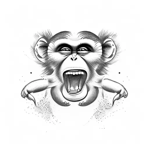 A Tattoo Of A Playful Monkey Doing Stand-up Comedy