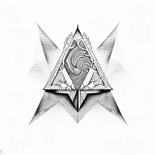 Two Triangles Surrounded By A Dragon