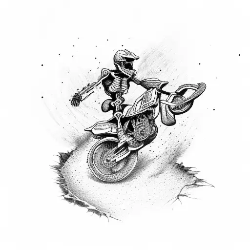 Skeleton Riding A Dirt Bike