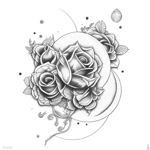 Moon With Flowers Sleeve