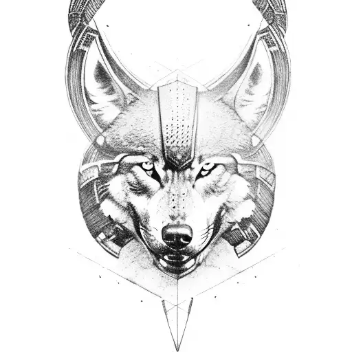 Spartan Warrior With Wolf