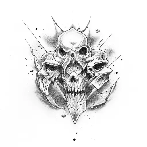 A Dagger That Rips Through The Skin With Blood Drops At The End