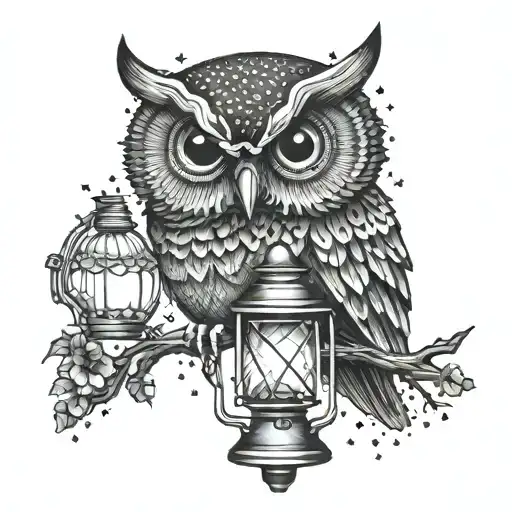 Owl With A Lamp
