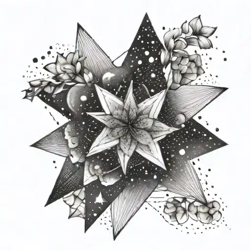 A Geometric Flower Constellation With A Four-pointed Star Center