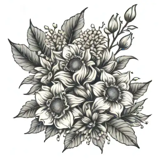 Birth Flowers Bouquet March July October Birth Flower