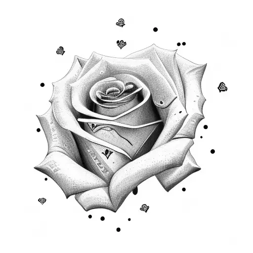 Rose With Money And A Heart