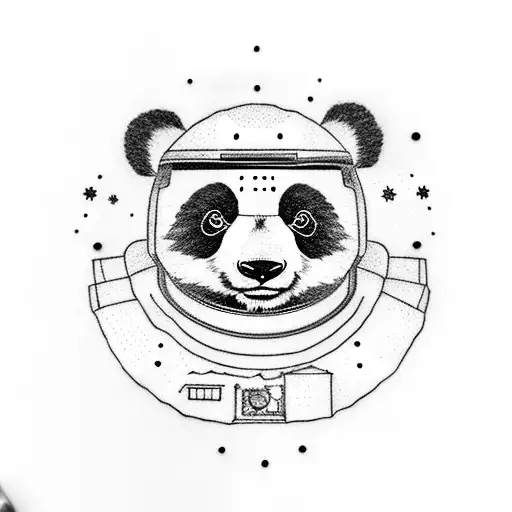 Panda In Spacesuit On The Moon