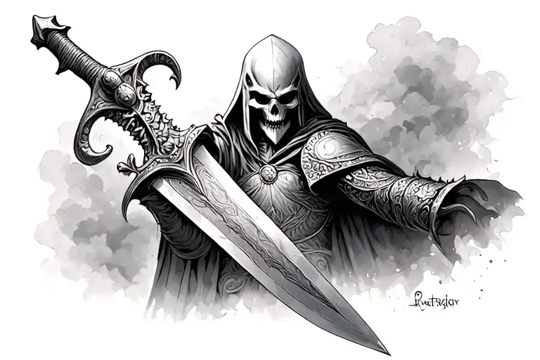 Dead Knight With A Huge Sword