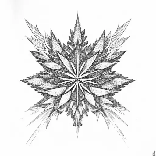 Star Made Of Marijuana Leaves