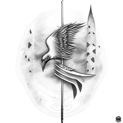 Kisame Sword With A Crow On The Hilt