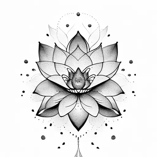 Lotus Flower With Leaves