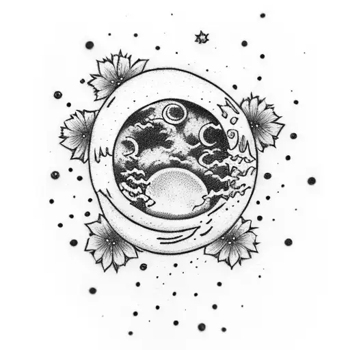 Moon And Flower Small