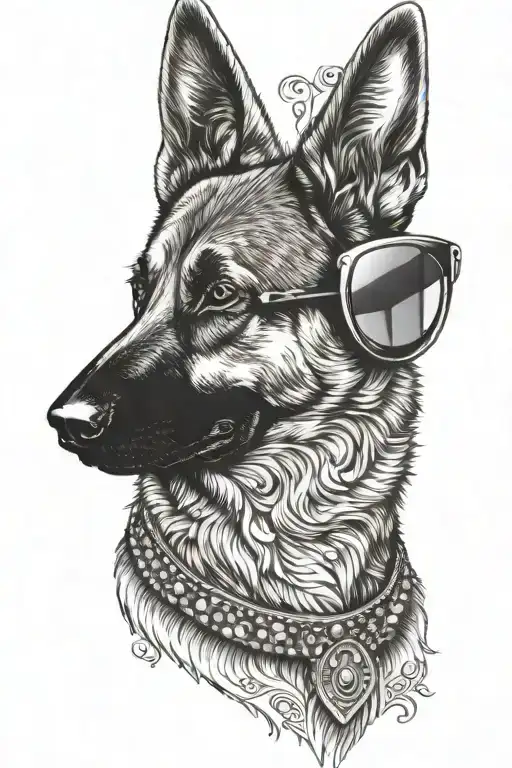 German Shepherd Wearing Sunglasses