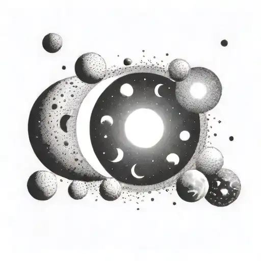 A Blend Of Zodiac Symbols Forming A Lunar Eclipse