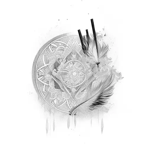 Cover Tattoo Plumes Par Une Plume Sur Le Flanc Droit