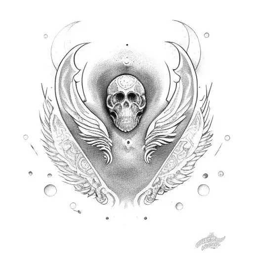 As Above So Below With Wing And Sword Design