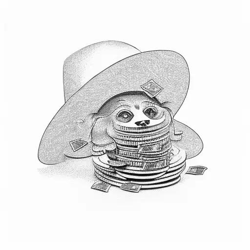 Poor Guy With Money In Hand And Wear Black Hat