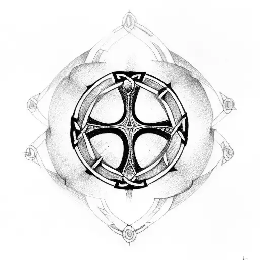 Celtic Cross With Text My Heritage In Gaelic