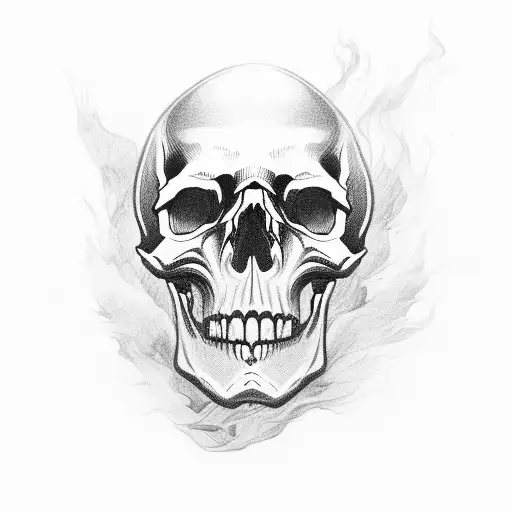 Skull With Smoke Out Of Eyes